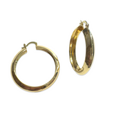18K Gold Filled Edged Clasp Hoops